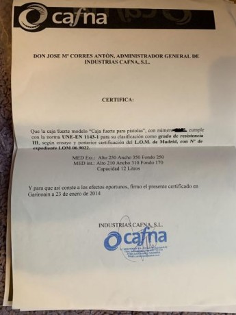 Armero grado III para tres armas cortas
Cumple normativa UNE-EN 1143-1
En langreo(asturias). 450€ 00