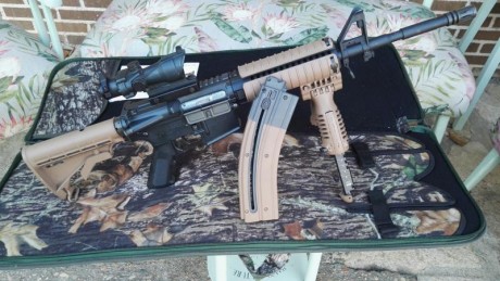 Vendo carabina colt m4 cal.22 lr la vendo por falta de uso y esta muy cuidada, la vendo con todo lo que 01