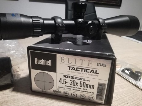 Buenas, vendo visor bushnell elite 4,5x30x50 tubo 30mm reticula mil dot. ( Modelo ET 4305)
Vendo tras 00