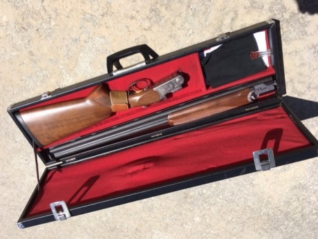 Vendo este maletín para escopeta. Está en buen estado, con las marcas normales de uso. Mi cañón es de 02