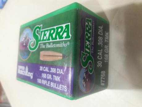 Se cambian 4 cajas de puntas sierra tmk 168 grains calibre .30  sin abrir por 4 cajas de lapua scenar 00