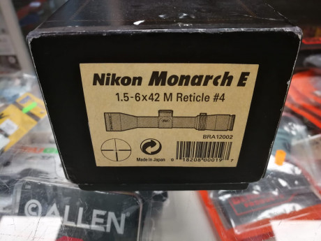 VENDO VISOR NIKON MONARCH 1,5-6 X 42
EN MUY BUEN ESTADO
FABRICADO EN JAPON
CAJA ORIGINAL, PAÑO LIMPIEZA, 02