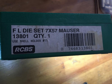 Buenas lo dicho, vendo Dies RCBS 7x57 en 40€, y Dies Lee 30 Mauser +100vainas+caja en 45€
Están en Huelva
También 00