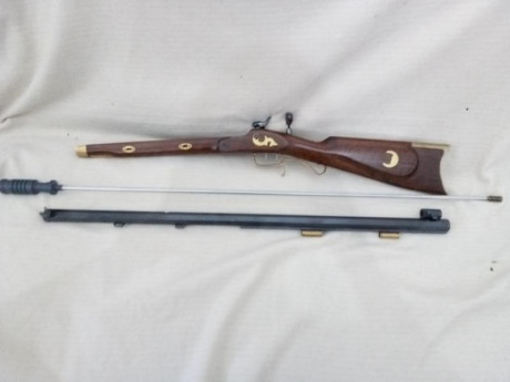 vendo rifle ardesa hawken del calibre 50
puntos de mira con piruleta y tunel , incluye la baqueta de carga 01
