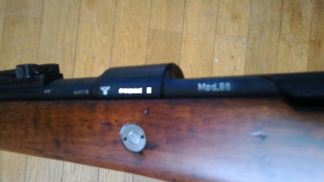 Buenas, lo dicho vendo K98 fabricación Mauser byf, 1944, buen estriado, en muy buen estado.
Calibre original 11