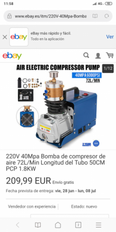 Hola quisiera comprar un compresor para llenar el depósito de mono pcp. El compresor ya lo tengo localizado 100