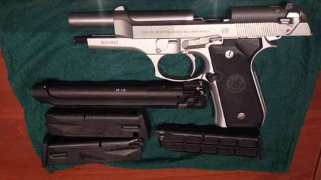 RETIRADA DE LA VENTA En venta Beretta 92 FS cal. 9mm Pb. de acero inoxidable, un solo propietario y muy 02