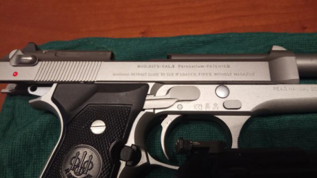 RETIRADA DE LA VENTA En venta Beretta 92 FS cal. 9mm Pb. de acero inoxidable, un solo propietario y muy 00