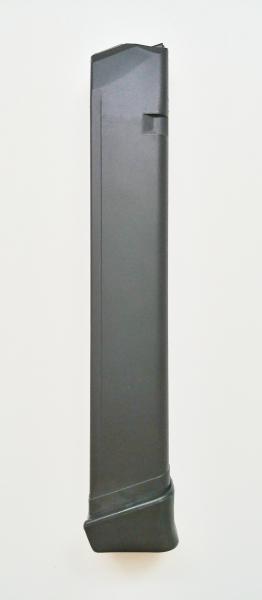 Hola, vendo cargador de 33 cartuchos de capacidad para pistolas Glock de calibre  9x19. El cargador es 01