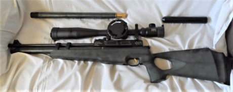 Se vende equipo completo PCP (muy poco usado), compuesto por:
 
 -	Carabina HATSAN PCP AT44-10 calibre 02