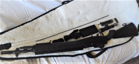 Se vende Fusil M14/EBR SOCOM ASG DiscoveryLine - 6 mm Muelle, con cargador de 40 BBs, alza trasera ajustable, 02
