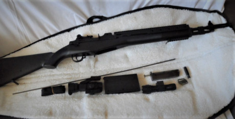 Se vende Fusil M14/EBR SOCOM ASG DiscoveryLine - 6 mm Muelle, con cargador de 40 BBs, alza trasera ajustable, 01