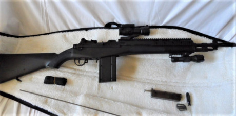 Se vende Fusil M14/EBR SOCOM ASG DiscoveryLine - 6 mm Muelle, con cargador de 40 BBs, alza trasera ajustable, 00