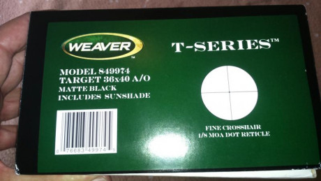 Vendo Weaver T36 que está igual que nuevo.
Estuvo alrededor de dos aňos en una Cz del 22 que fue 5 ó  02