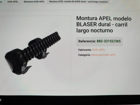 Vendo montura, practicamente nueva, montada sobre un nocturno, puesto a tiro y guardada, no se ha vuelto 01