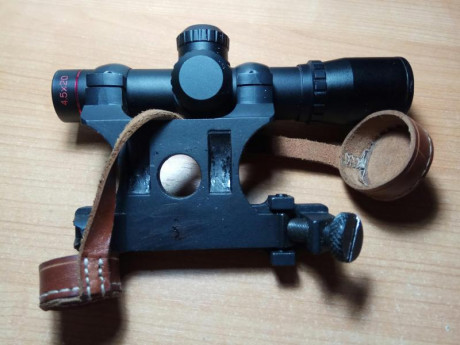 Montura tipo mosin nagant, con anillas de 25mm, todas las piezas de acero, viene con un visor de 4.5x20 02