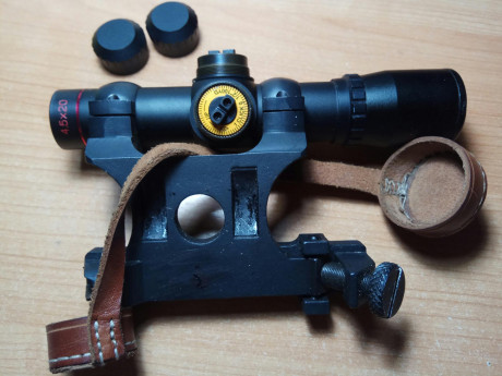 Montura tipo mosin nagant, con anillas de 25mm, todas las piezas de acero, viene con un visor de 4.5x20 01