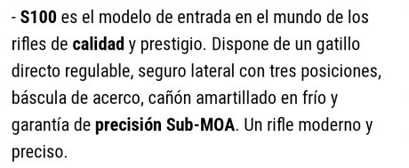 A ver...   Actualmente  tengo  2 rifles (tengo 3 pero en el semi  me la han metido  dobla) un tikka t3 01