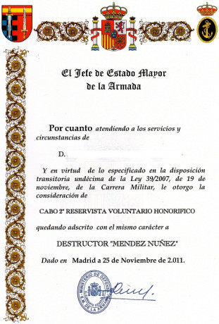  PETICIÓN AL GOBIERNO DE ESPAÑA PARA LA CREACIÓN DE UNA MEDALLA CONMEMORATIVA DEL SERVICIO MILITAR OBLIGATORIO. 71