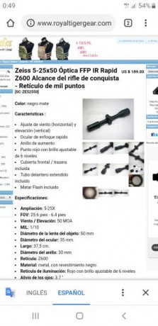 Vendo magnifico visor Carl Zeiss modelo Conquest MC-Z 5-25X50. La reticula es Rapid Z600. Sin marcas de 30