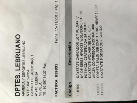 Vendo esta carabina Daystate modelo Wolverine HP en calibre 6,35 (.25)
Comprada en Noviembre 2018 (8meses) 40