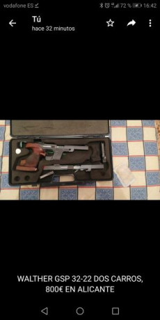 Vendo mi walther gsp con dos carros 32-22 el armas esta en alicante 634635184.,,, 00