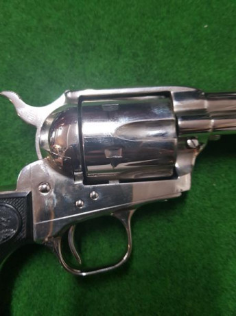 YA NO EN VENTA!!! VENDO COLT .45 SAA NICKEL 5 1/2 COMO NUEVO CON PRECIOSA FUNDA BUSCADERO DE TRIPLE K 01