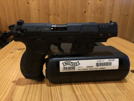 Hola:
Vendo Pistola Walther P 22 Target 
Calibre 22 LR
Se encuentra en Illescas (Toledo)
Se encuentra 01