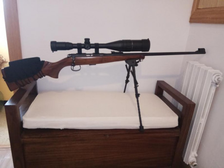 Muy buenas compañeros. 
Vendo carabina ANSCHUZT Cal. 22Lr, bien cuidada. Monta visor WALTHER 8-32X56 y 01