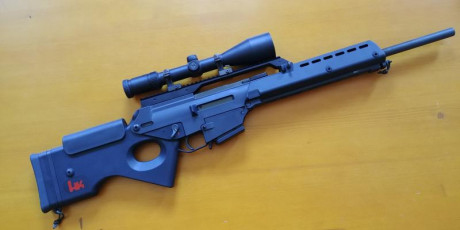 HK  SL8   c/ 222 Rem Mag , con monturas Sako / Tikka  Optilock  con visor Zeiss DIAVARI Z 3-12X56  , va 42
