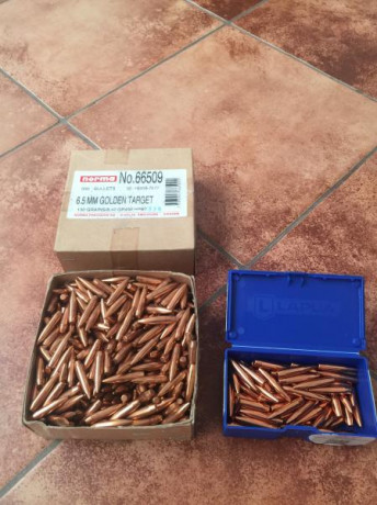 Por venta del arma vendo los siguientes accesorios para la recarga del calibre 6,5x55:

197 vainas lapua 10