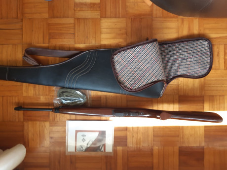 carabina Erma M-1, calibre 22 lr, con un cargador de diez balas, correa, funda y manual de instrucciones. 01
