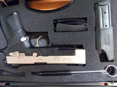 Hola, vendo mi pistola ZVS P21 de 9x19 mm y cañón de 5" con unos 1000 disparos por cambio de proyecto.
Único 02