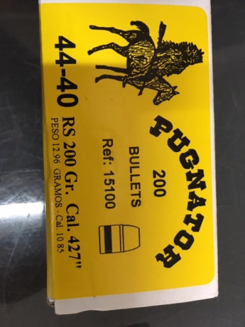 Vendo dos cajas de puntas para recargar 44-40. Puntas modelo cowboy de 200 gr. y calibre .427.

Caja 200 00