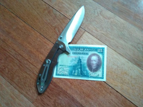 Vendo esta navaja tactica de unas medidas considerables y en acero 9cr13MoV, esta nueva, sin uso.
Abierta 00