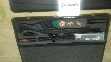 Vendo  gamo coyote cal 5.5 con 4 cargadores regulador altaros tarado a 110 bares ,con su varilla y juego 00