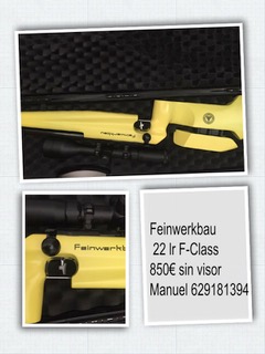 Carabina de F-class open 22lr en buen estado a pesar de sus años.Incluido bipode y saquete.Por cambio 10
