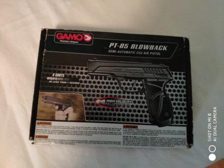 Hola

Vendo gamo pt-85 blowback calibre 4,5 con cargador rotativo multitiro en su caja original
Con poco 02