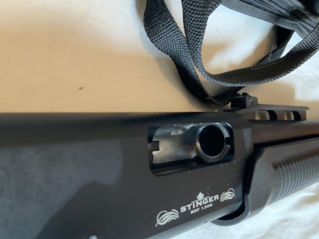 Escopeta Stinger Tactical cal. 12. VENDIDO
Guiada en E en Alicante 
Capacidad 5 +1.
Bocacha.
Funda.
Correa.
Culata 00