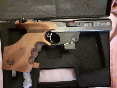 Vendo pistola Benelli mp95 con cacha de zurdo talla M calibre 22 guiada en F.La vendo en 600E con portes.
Antonio 00