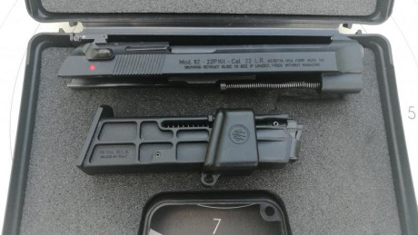 Vendo kit de conversión Beretta 92 calibre .22. Para entrenar y disfrutar sin limite con munición barata. 01