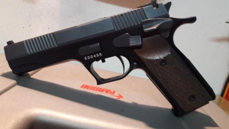 Bueno, pues se ofrece una Pardini PC9 de 5" y en un estado muy bueno.
Su precisión es muy buena en 11