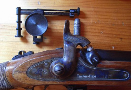 Pongo en venta este fusil Volunteer Parker Hale cal .451
Lleva diopter Dr.Goodwin. 
Recalibrador original, 02
