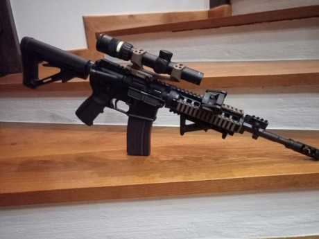 Buenos días.
Pongo a la venta  AR 15 Bushmaster calibre 6.8 SPC con cañón de 12¨ 
El arma está nueva solo 02
