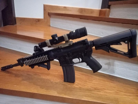 Buenos días.
Pongo a la venta  AR 15 Bushmaster calibre 6.8 SPC con cañón de 12¨ 
El arma está nueva solo 11