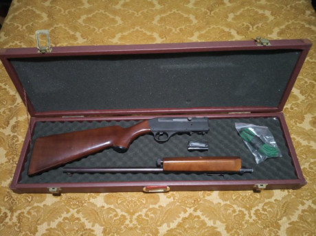 Hola a todos.
Vendo esta carabina Gevarm del calibre .22lr, semiautomática, desmontable, con cargador 00
