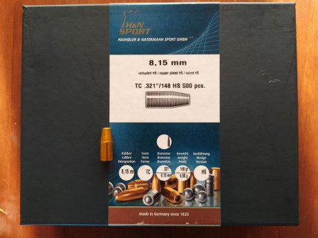 Se venden 500 puntas HN de 8mm , peso 148 grains (validas por ejemplo para el calibre 8x57). Se compraron 02