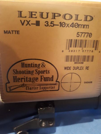 Vendo visor Leupold VX-III de 3,5x9x40 mm , reticula wide duplex  y anillas Apel (originales). Tubo y 00