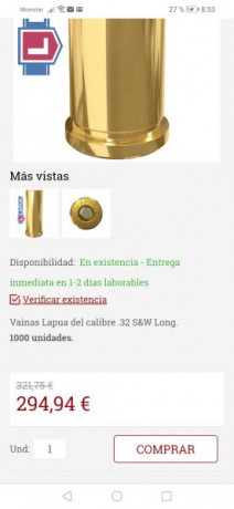Vendo vainas Lapua del 32, son de 1 solo disparo y entrego en bolsas de 100 unidades.

Precio 10€ las 01