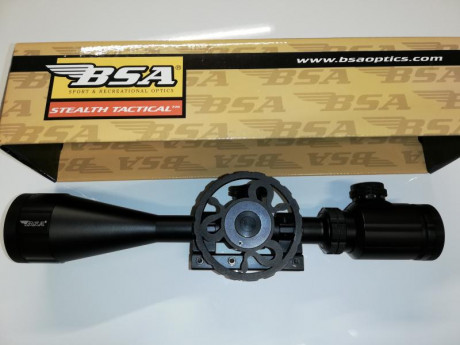 Por no usar, vendo visor BSA 4-16X44 Stealth Tactical CON RUEDA DE AJUSTE DE PARALAJE, lo compré para 01